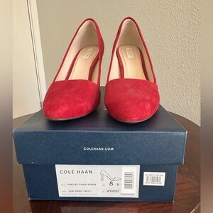 Cole Haan Red Heels Classic Suede Design